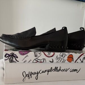 Jeffrey Campbell Textured Black Womens Slip-Ons